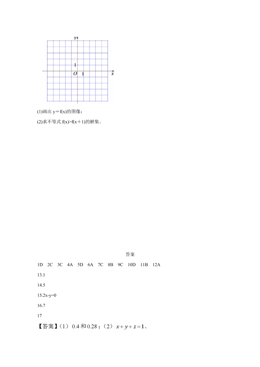 2020年高考数学文科（全国卷Ⅰ） (含答案）