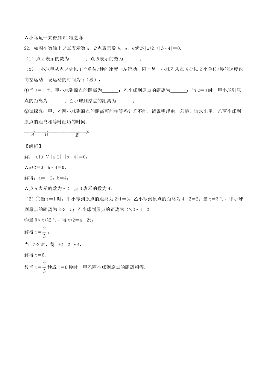 2020-2021新人教版七年级数学上学期期中测试卷01