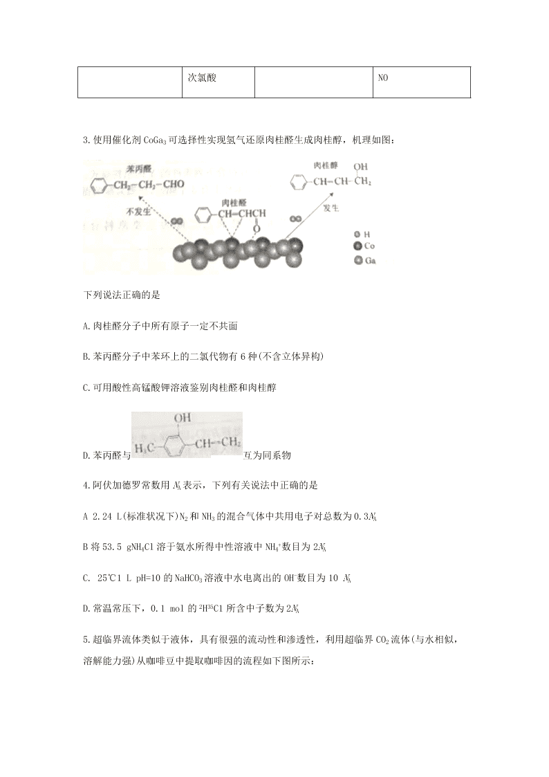 2021届河南省濮阳市濮阳县第一中学高三上化学8月质量检测试题（无答案）