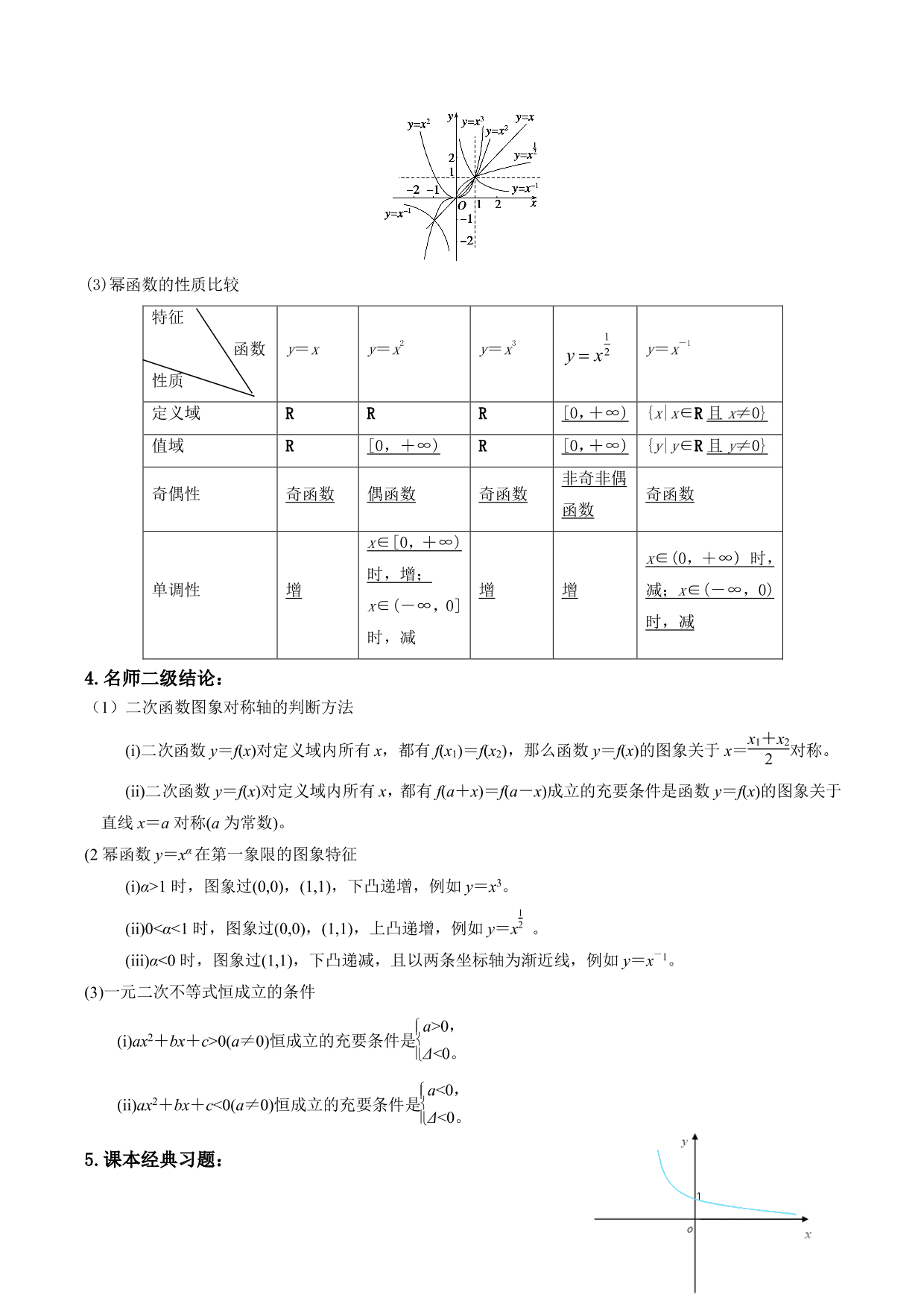 2020-2021年新高三数学一轮复习考点 二次函数与幂函数（含解析）