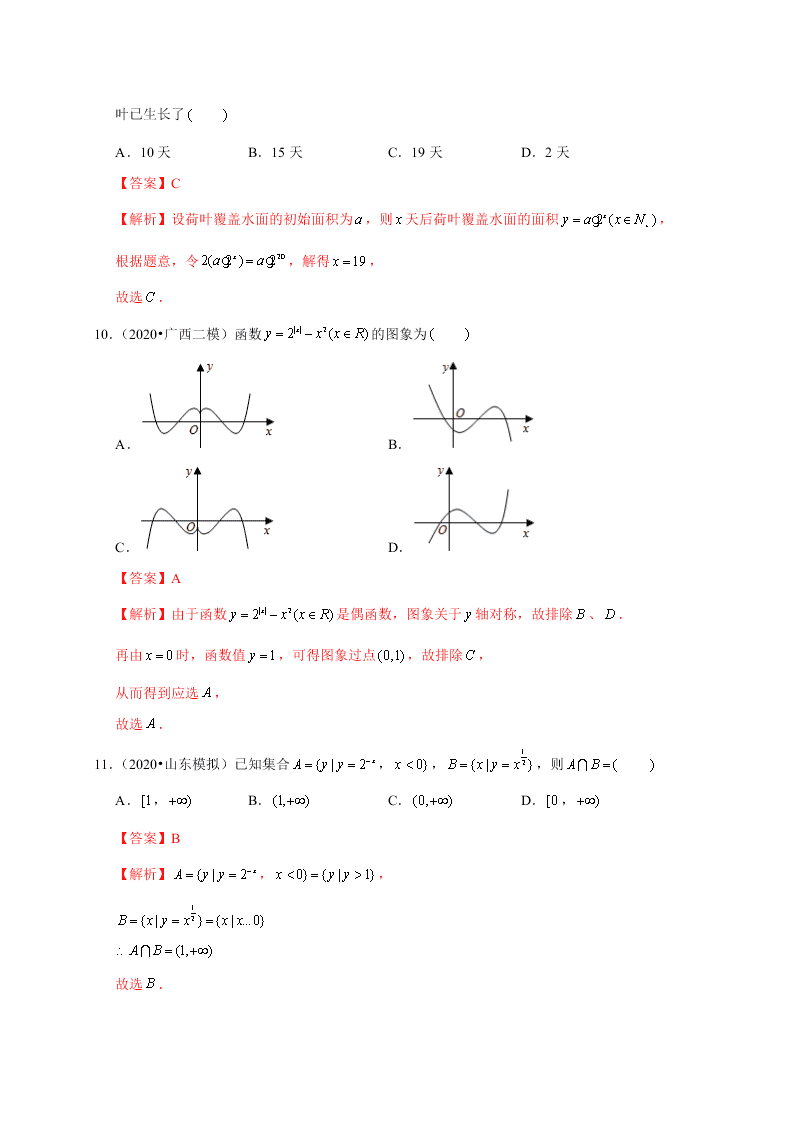 2020-2021学年高考数学（理）考点：指数与指数函数 