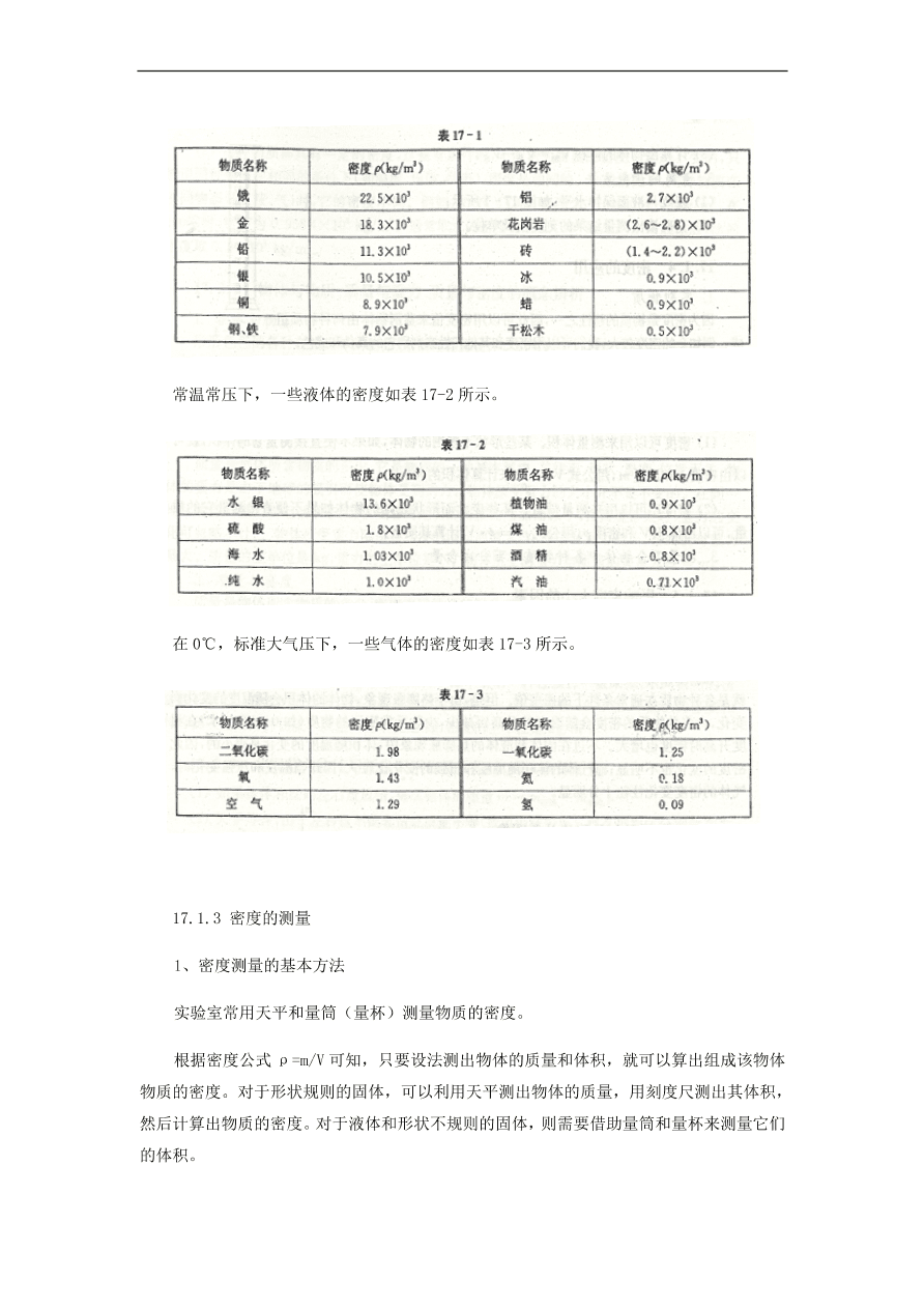 中考物理基础篇强化训练题第17讲密度