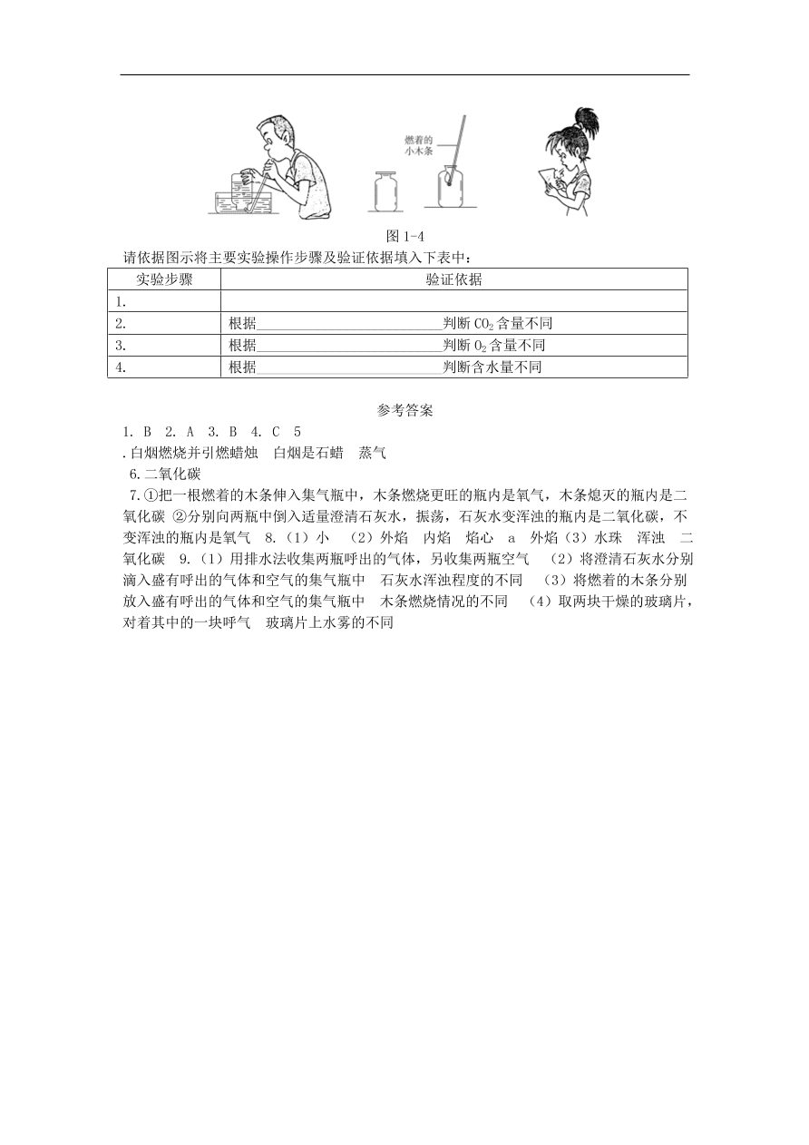 新人教版 九年级化学上册 1.2化学是一门以实验为基础的科学 专题复习