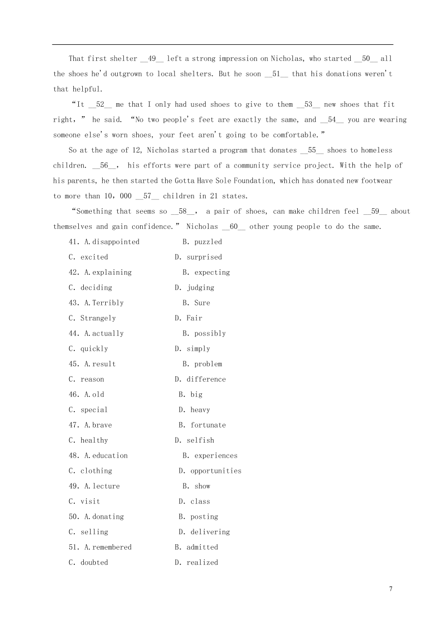 黑龙江省哈尔滨市延寿县第二中学2020-2021学年高一英语上学期期中试题