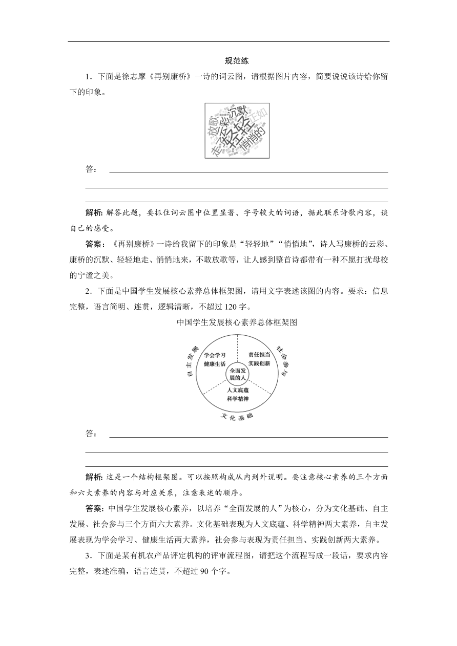 人教版高考语文练习 专题六 图文转换（含答案）