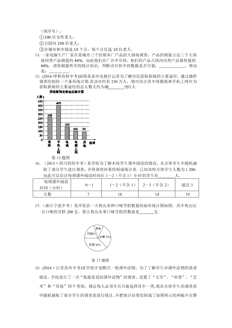 七年级上册数学第六章数据的收集与整理测试题及答案含解析