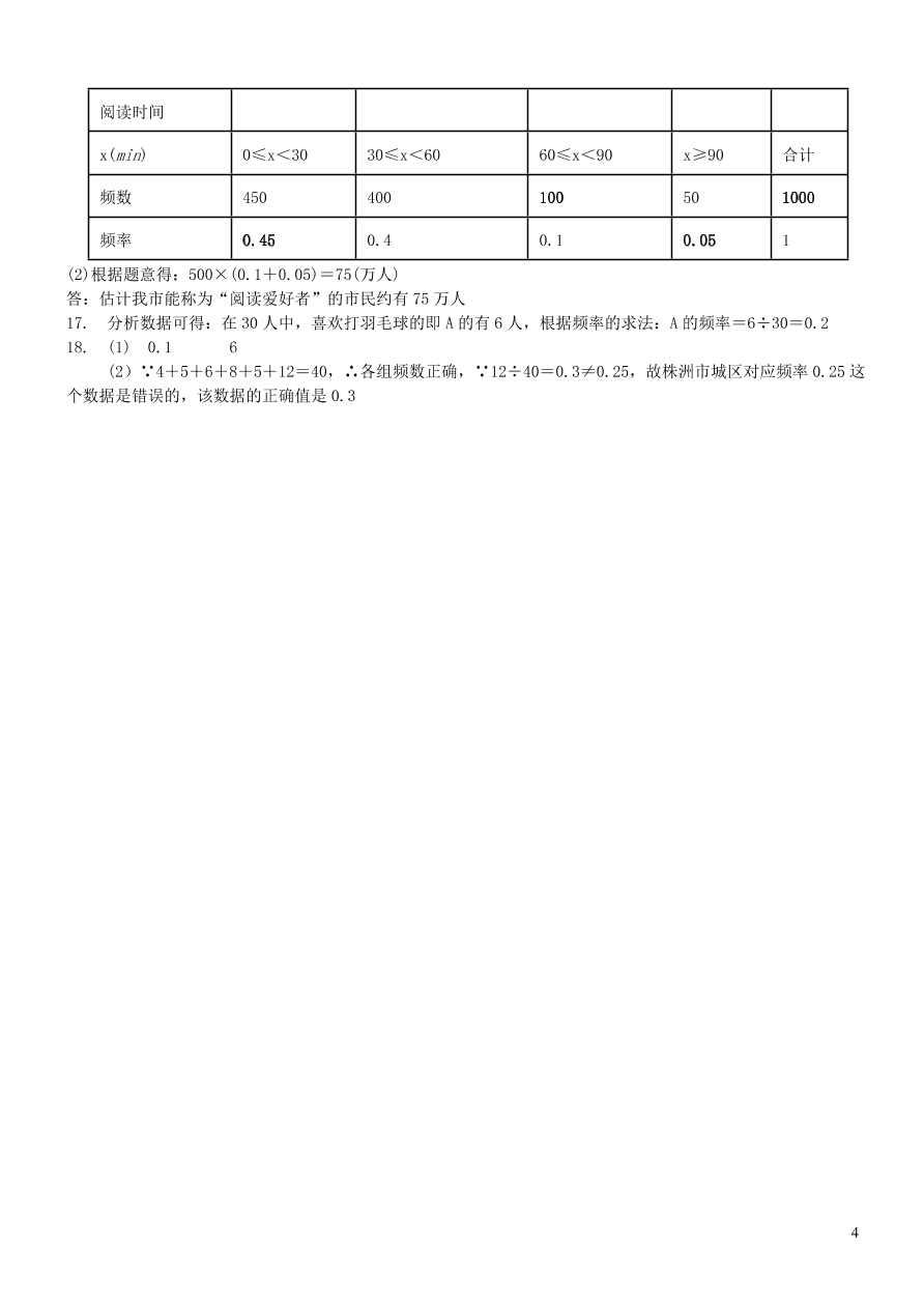 八年级数学上册第15章数据的收集与表示15.1数据的收集测试题（华东师大版）