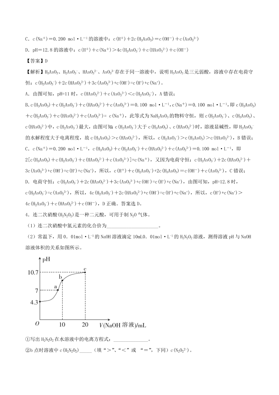 2020-2021年高考化学精选考点突破16 水溶液中的离子平衡