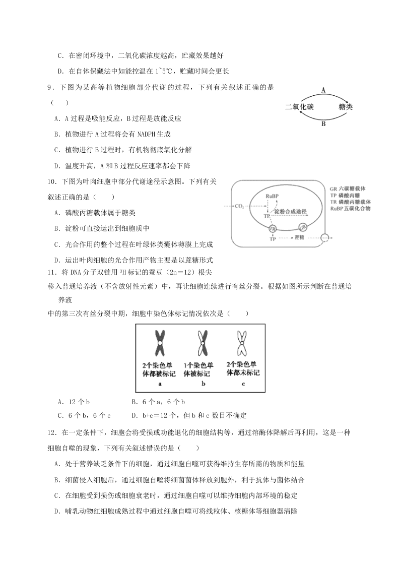 山东省济南市历城二中2020-2021高二生物上学期开学试题（Word版附答案）