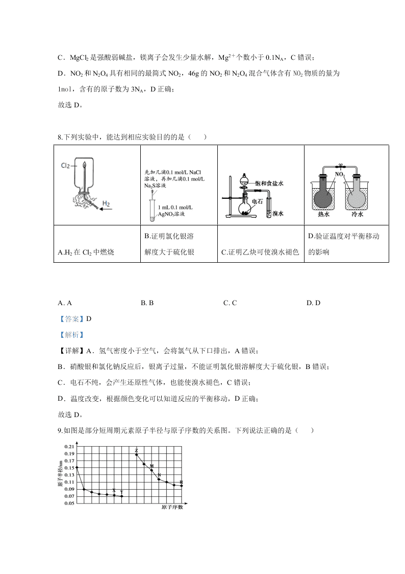 北京市密云区2020届高三化学第二次模拟试题（Word版附解析）