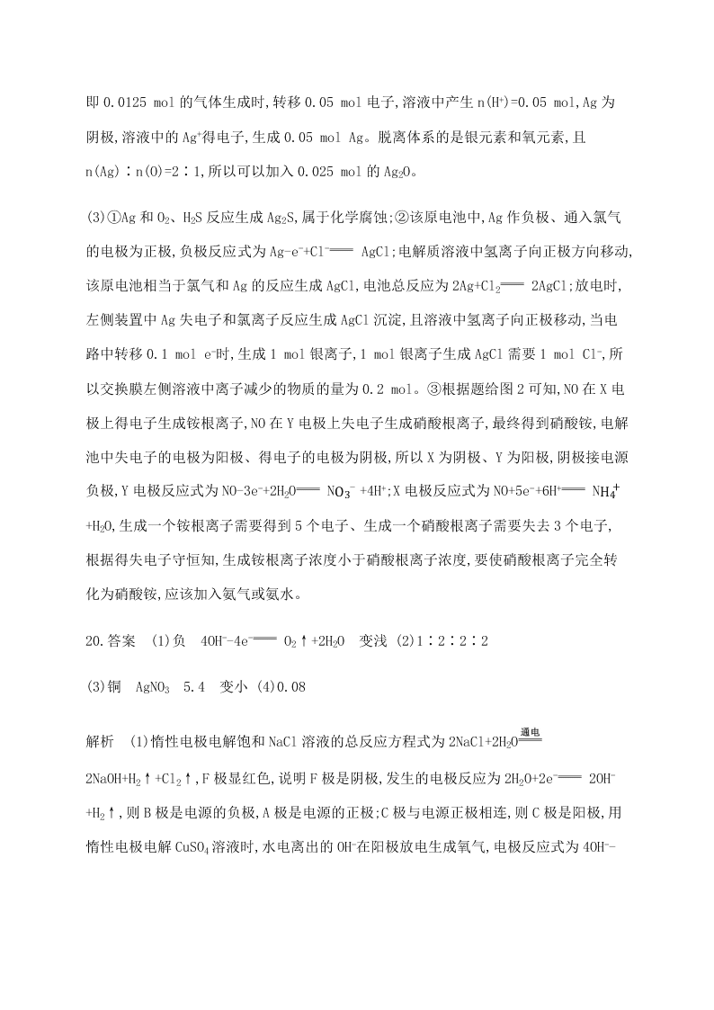 山东省枣庄市第八中学2020-2021学年高二上学期月考化学试题（含答案）