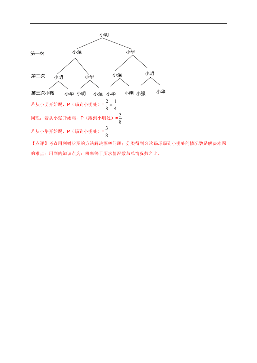 2020-2021学年初三数学第二十五章 概率初步（能力提升）