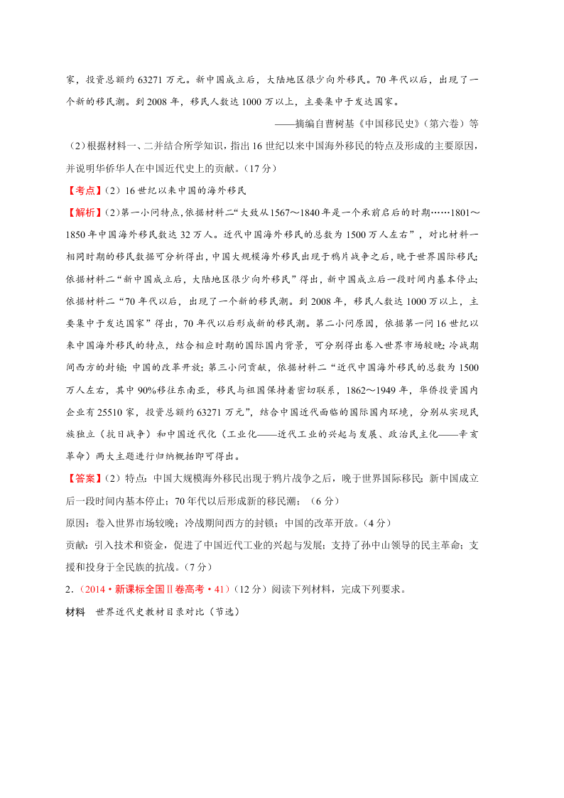 2020-2021年高考历史一轮单元复习真题训练 第九单元 中国特色社会主义建设的道路