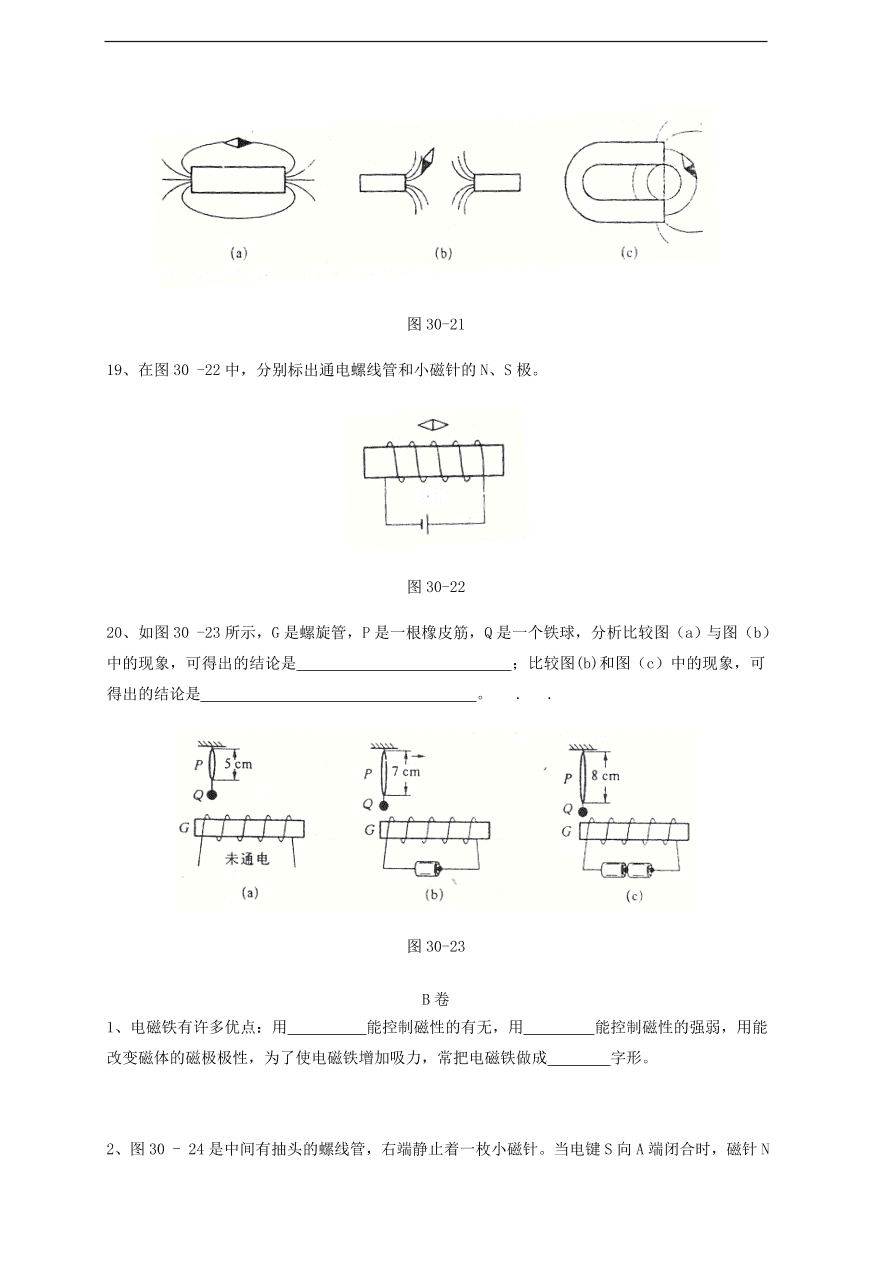 中考物理基础篇强化训练题第30讲磁及电磁现象