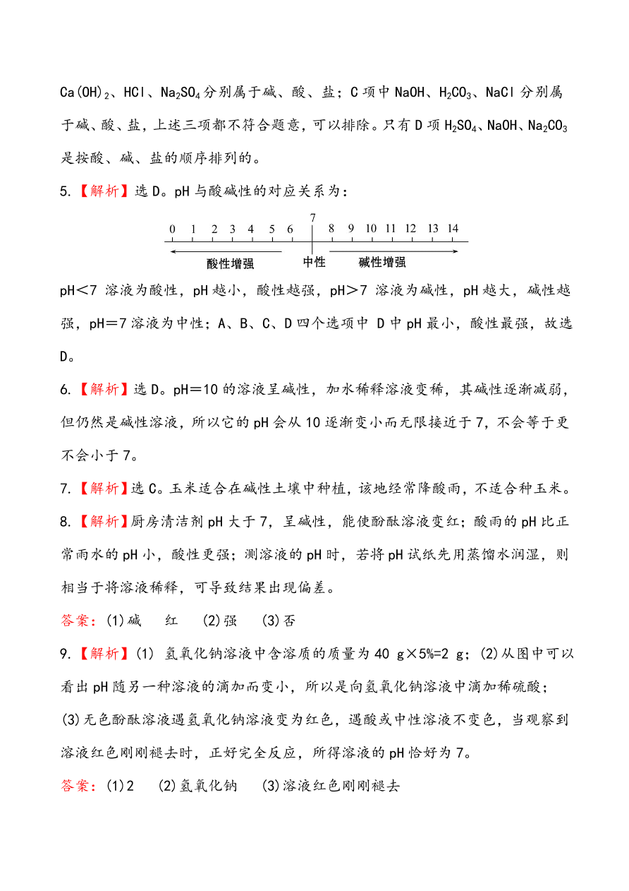 新人教版 九年级下化学课后达标训练  10.2酸和碱的中和反应 含答案解析