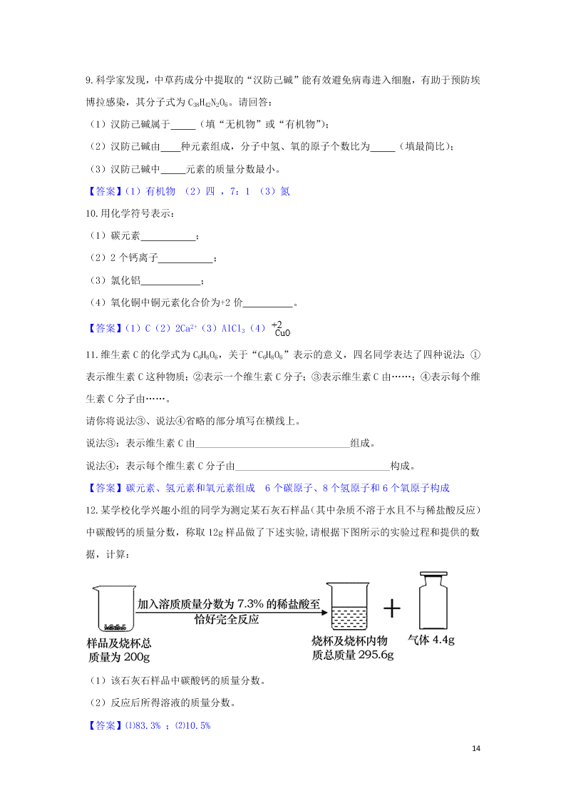 九年级化学考点复习专题训练十化学方程式试题