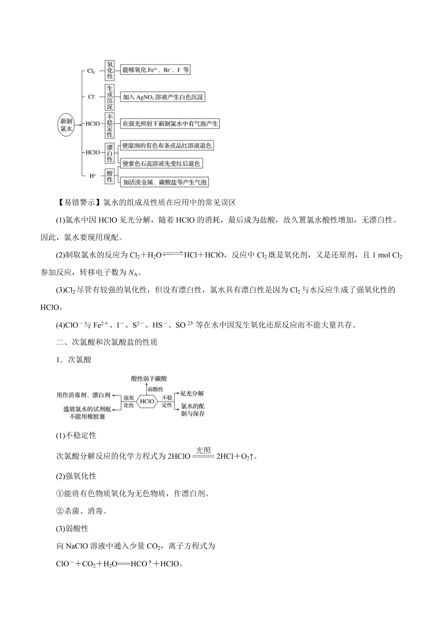 2020-2021学年高三化学一轮复习知识点第14讲 富集在海水中的元素——卤素