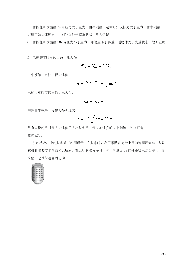 浙江省绍兴市2020学年高一物理上学期期末考试试题（含解析）