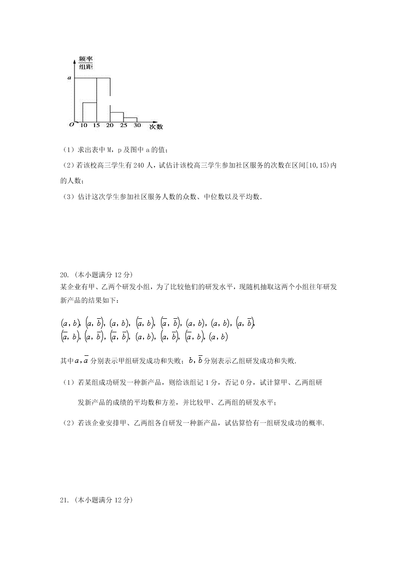 内蒙古赤峰市第二地质中学2019-2020学年上学期高二10月月考数学试卷（无答案）