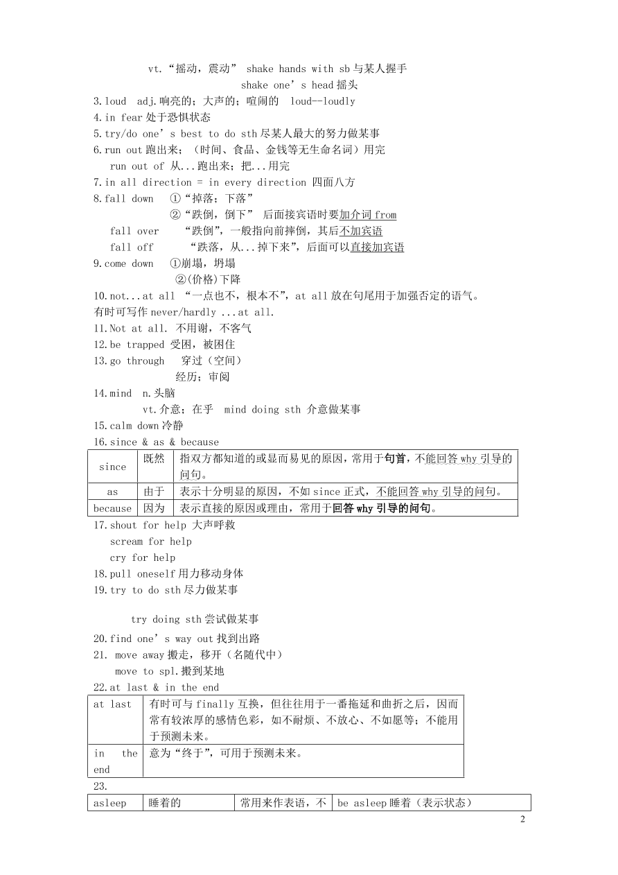 八年级英语上册Unit8 Naturaldisasters 重要知识点（牛津版）