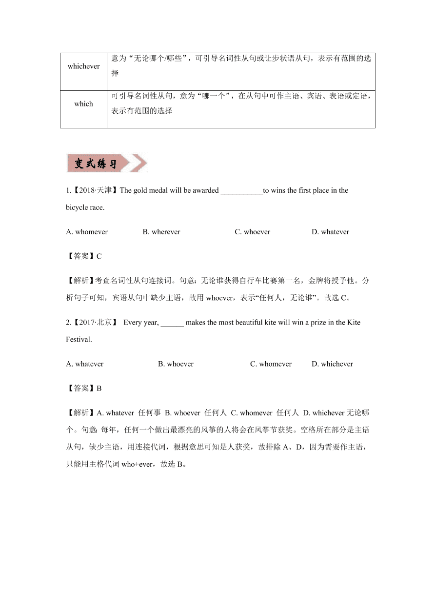 2020-2021学年高三英语一轮复习易错题09 名词性从句