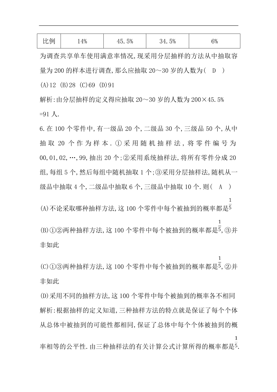 高中导与练一轮复习理科数学必修2习题 第九篇 统计与统计案例第1节 随机抽样 （含答案）