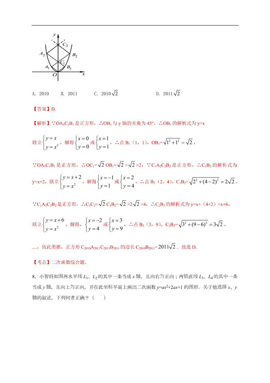 2020-2021学年初三数学第二十二章 二次函数（能力提升）