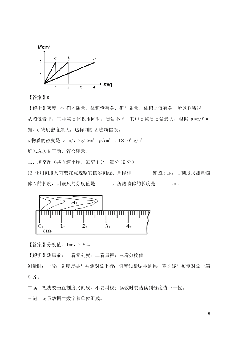 2020-2021八年级物理上册期末达标检测试卷01（附解析新人教版）