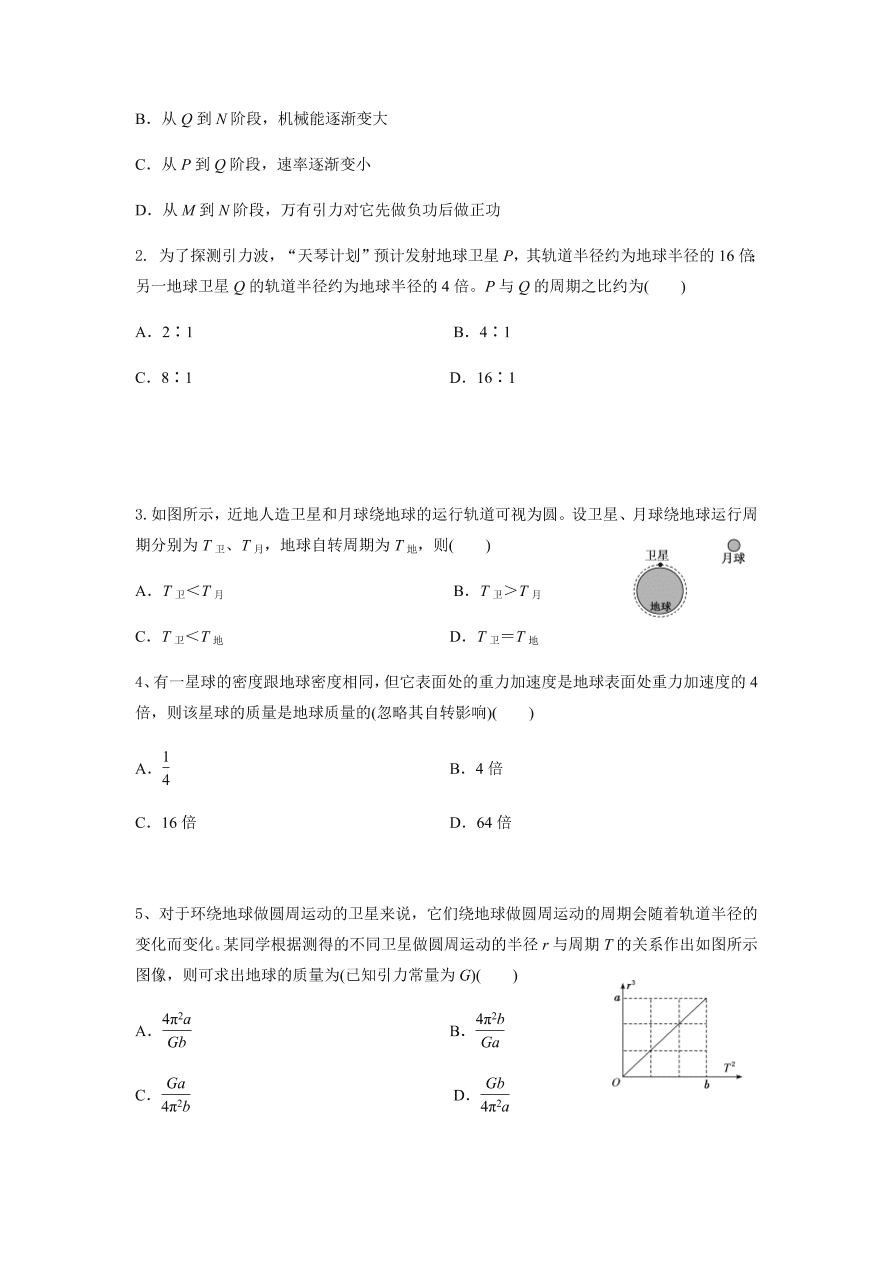 2020-2021学年高三物理一轮复习易错题05 万有引力与航天