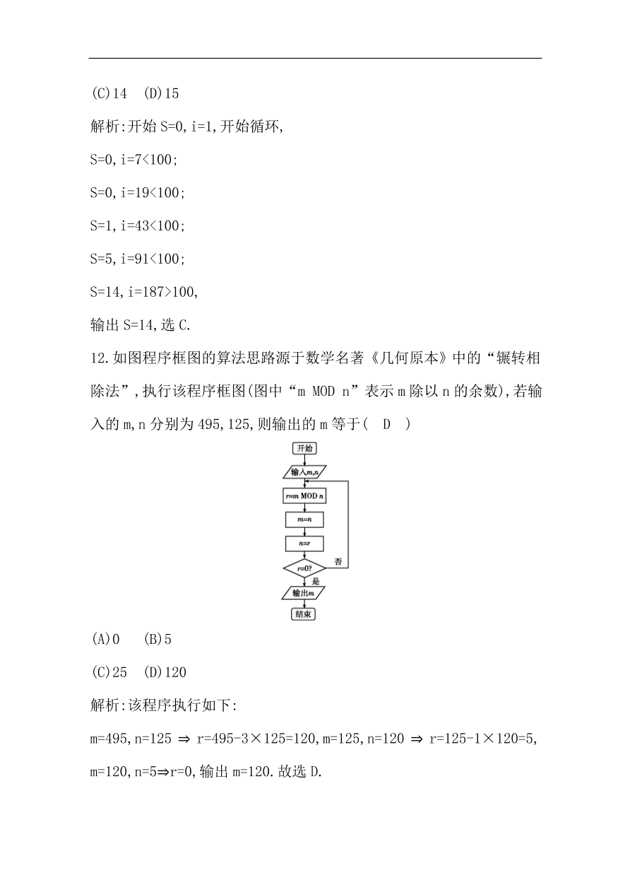 高中导与练一轮复习理科数学必修2习题第十一篇　复数、算法、推理与证明第2节　算法初步与框图（含答案）