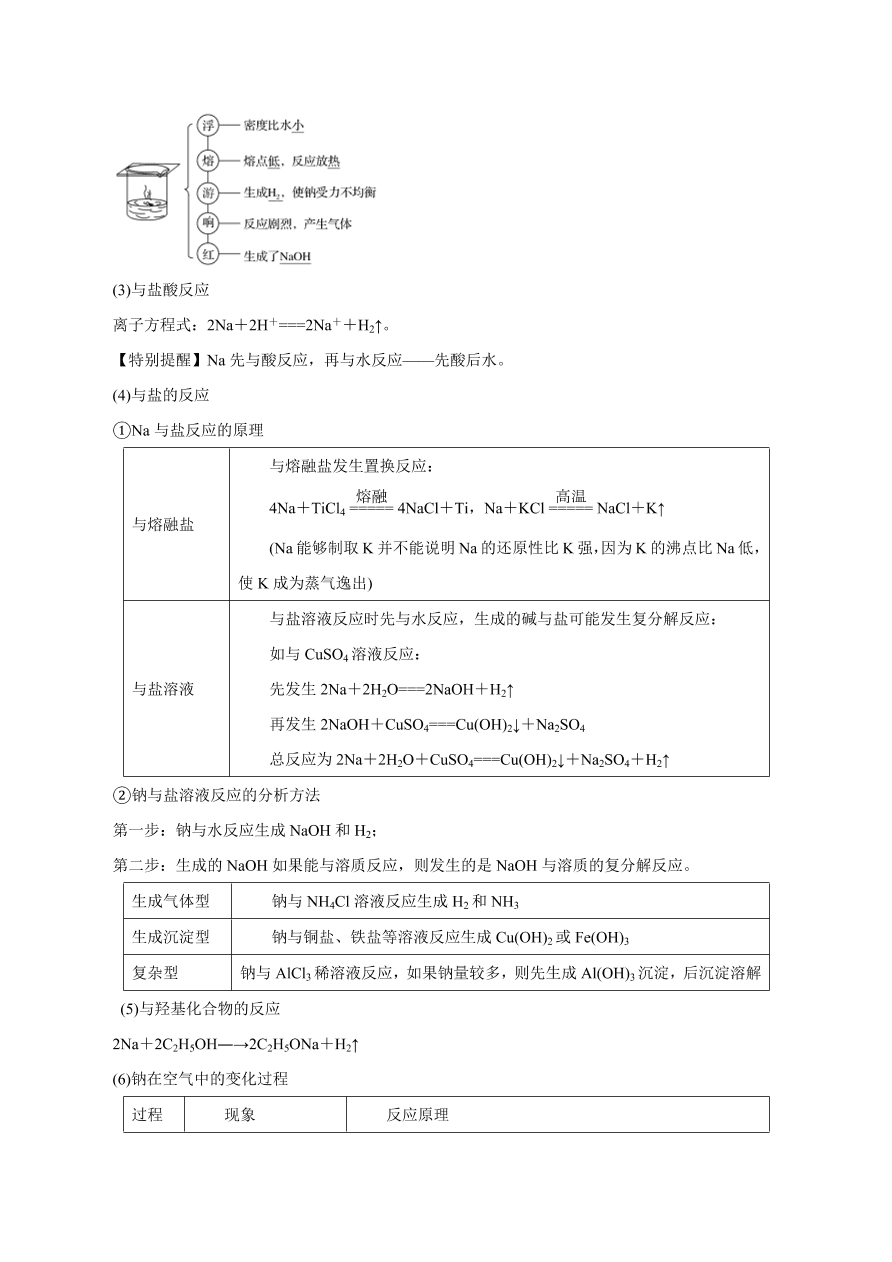 2020-2021学年高三化学一轮复习知识点第10讲 钠及其重要化合物