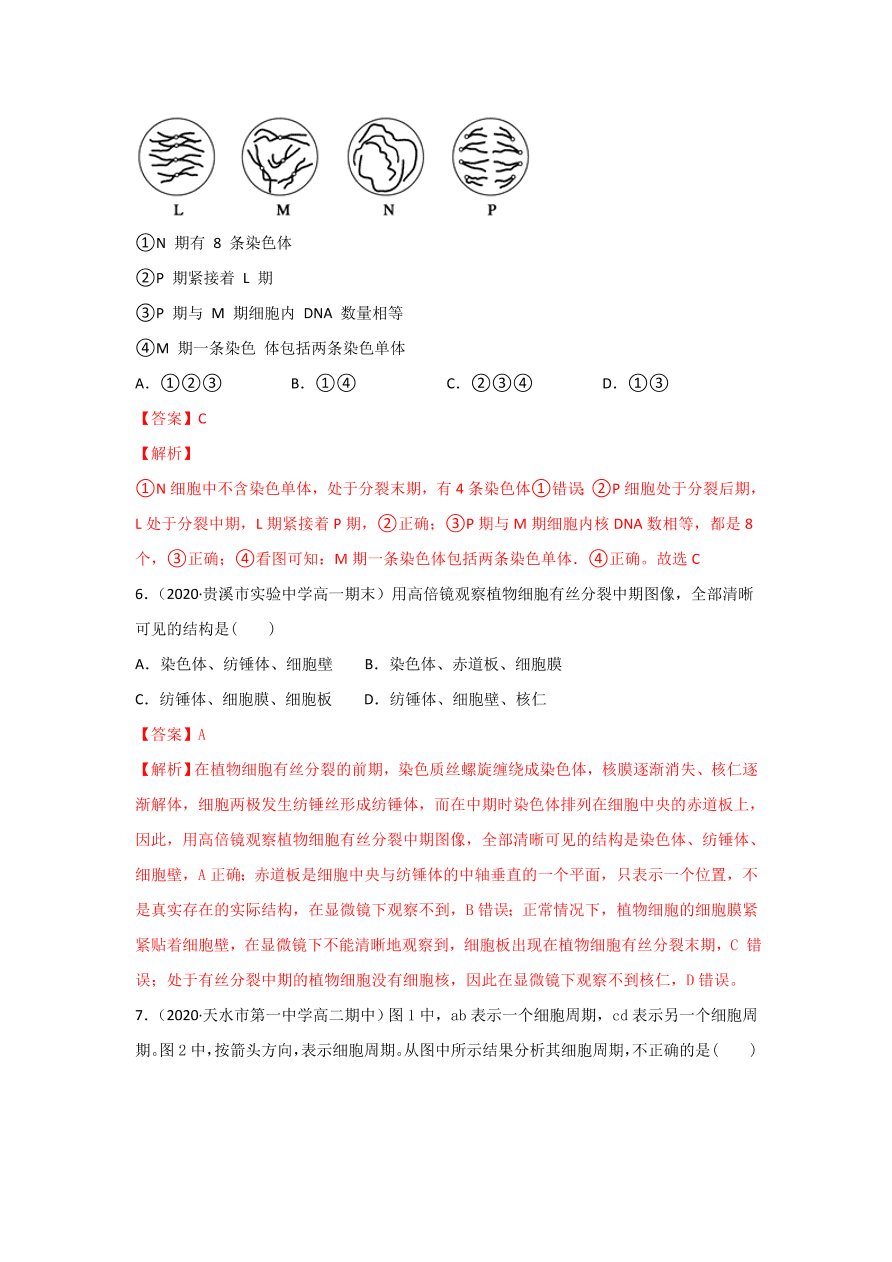 2020-2021学年高三生物一轮复习专题11 细胞的增殖（练）