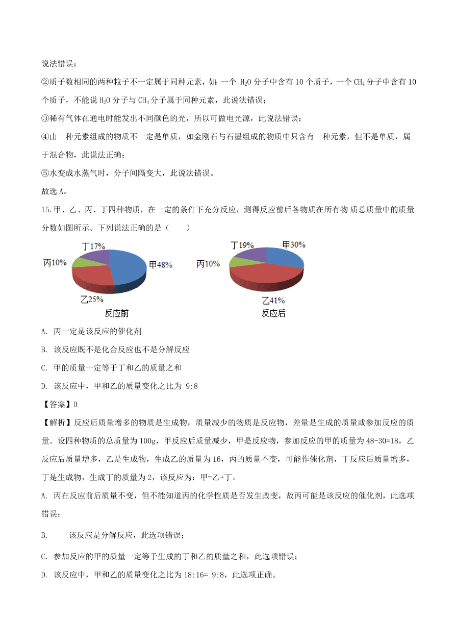 2020-2021南京版九年级化学上学期期中测试卷03