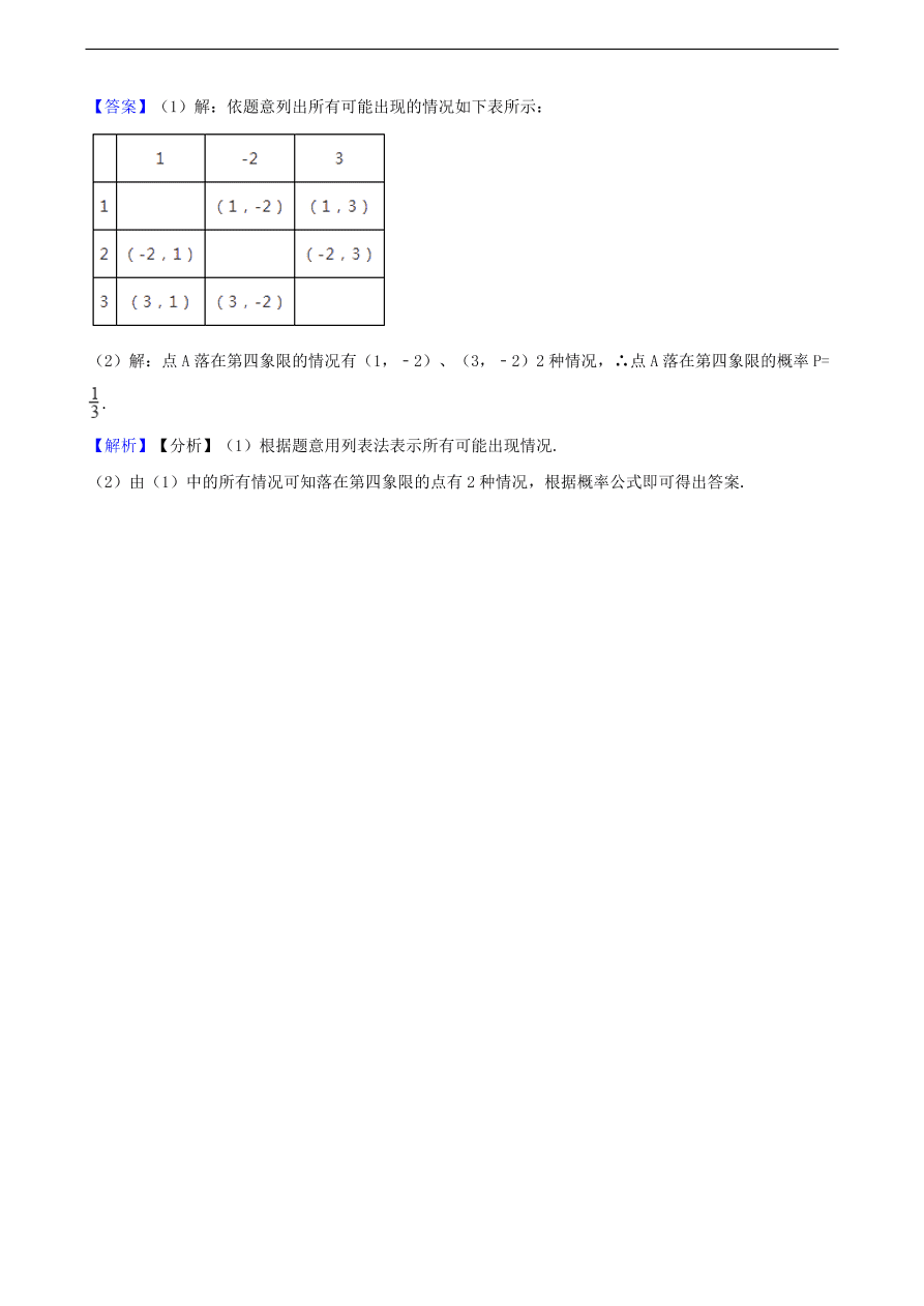 中考数学专题复习卷：概率（含解析）