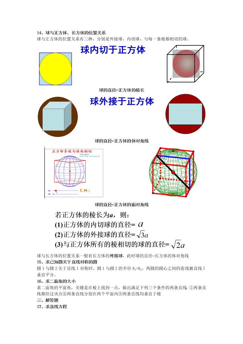 2020高一上学期数学重点知识点精编