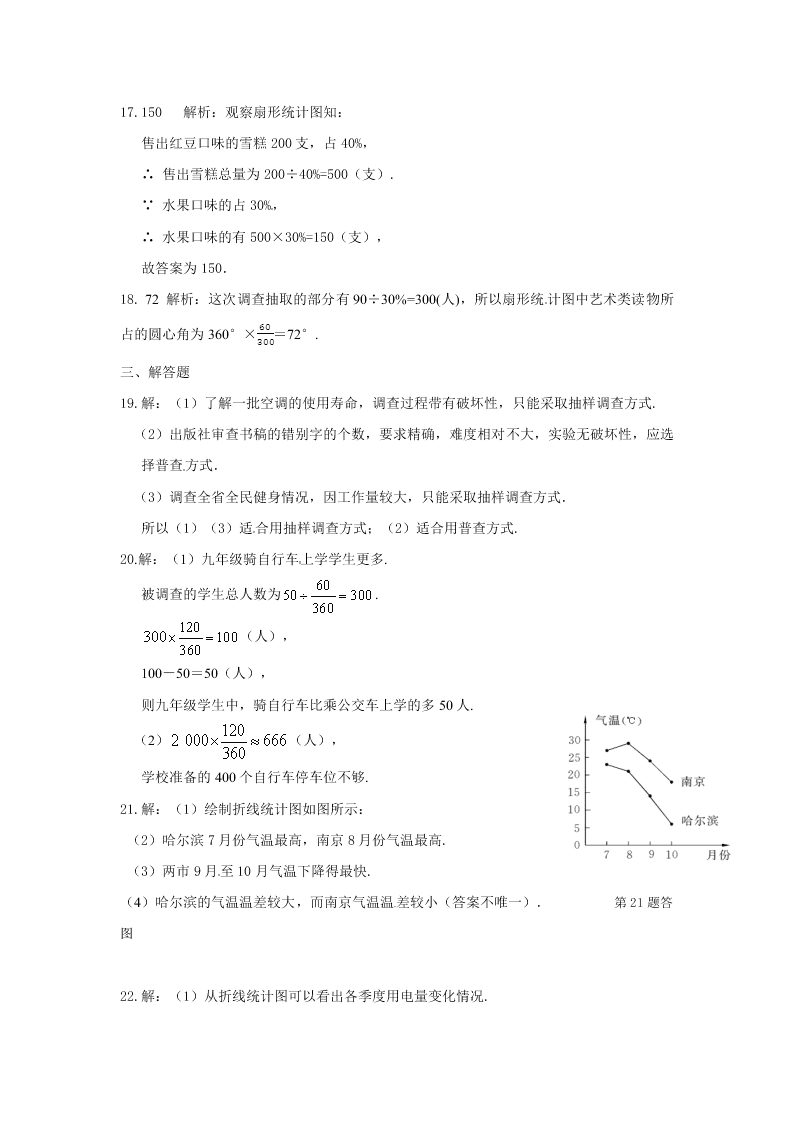 七年级上册数学第六章数据的收集与整理测试题及答案含解析