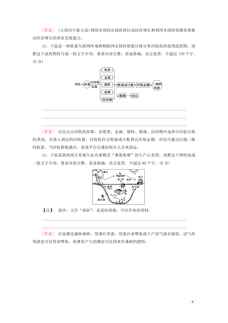 2021新高考语文一轮复习专题提升练20图文图表转换（含解析）