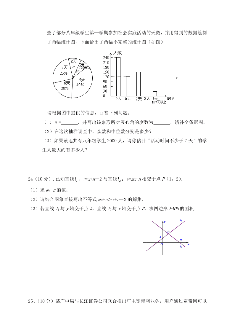 2020黑龙江兰西红星一中八年级（下）数学第一次月考试卷（含答案）