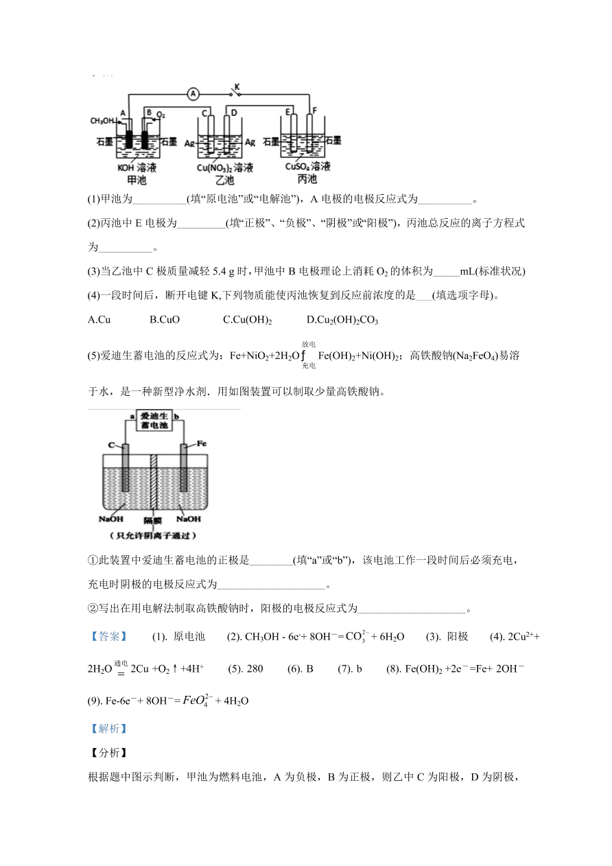 河北省邯郸市大名一中等六校2020-2021高二化学上学期期中试题（Word版附解析）