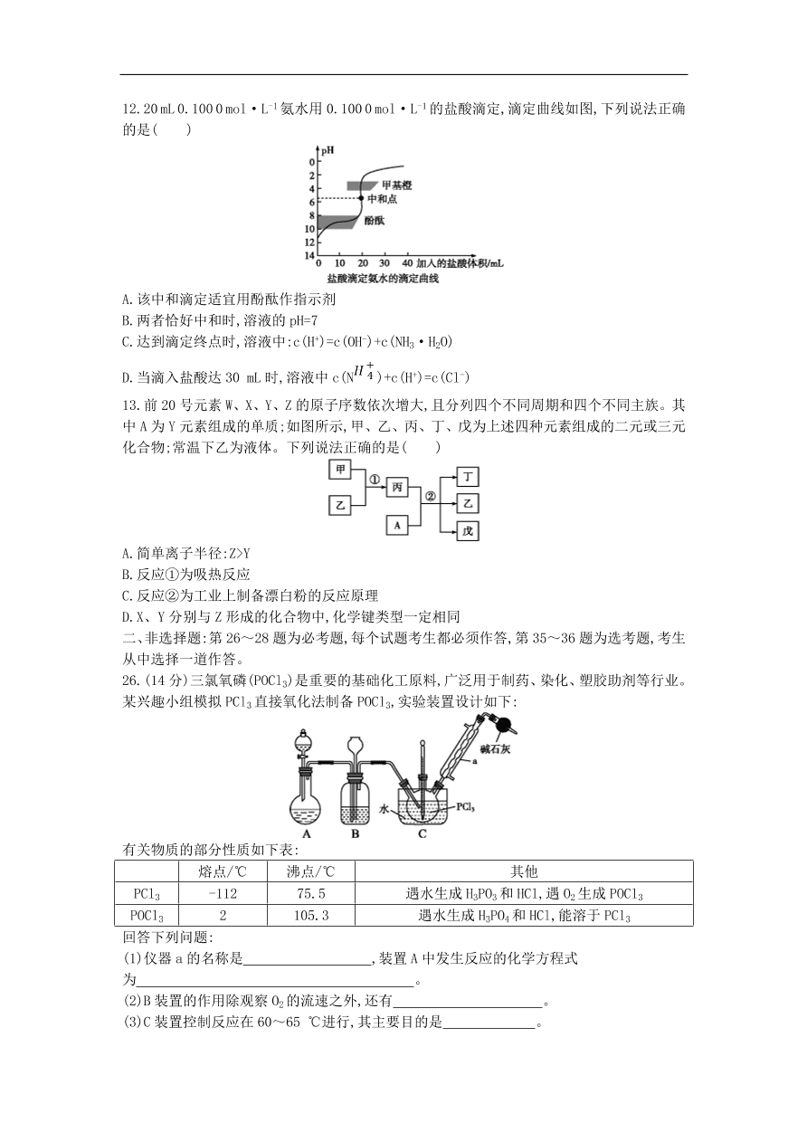 高考化学二轮复习单科仿真演练七（含解析）
