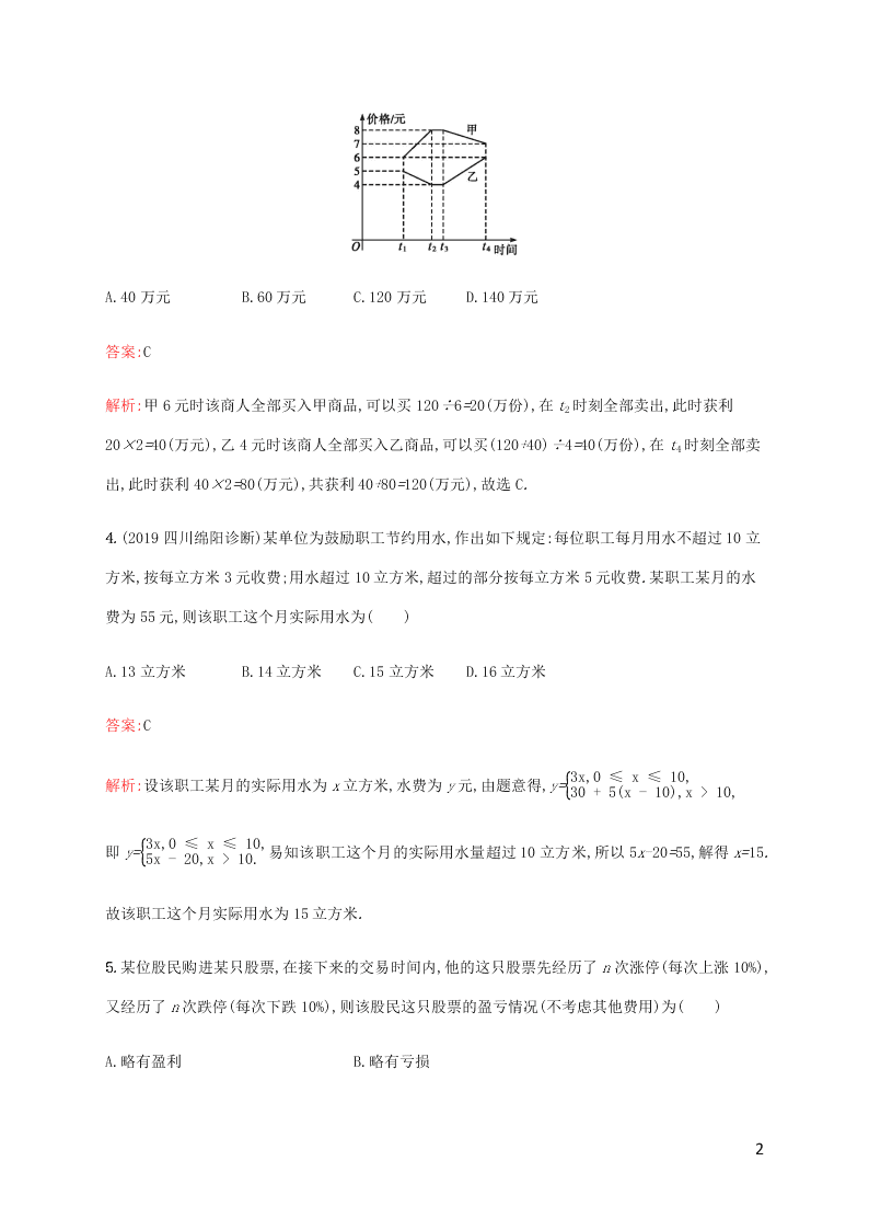 2021高考数学一轮复习考点规范练：13函数模型及其应用（含解析）