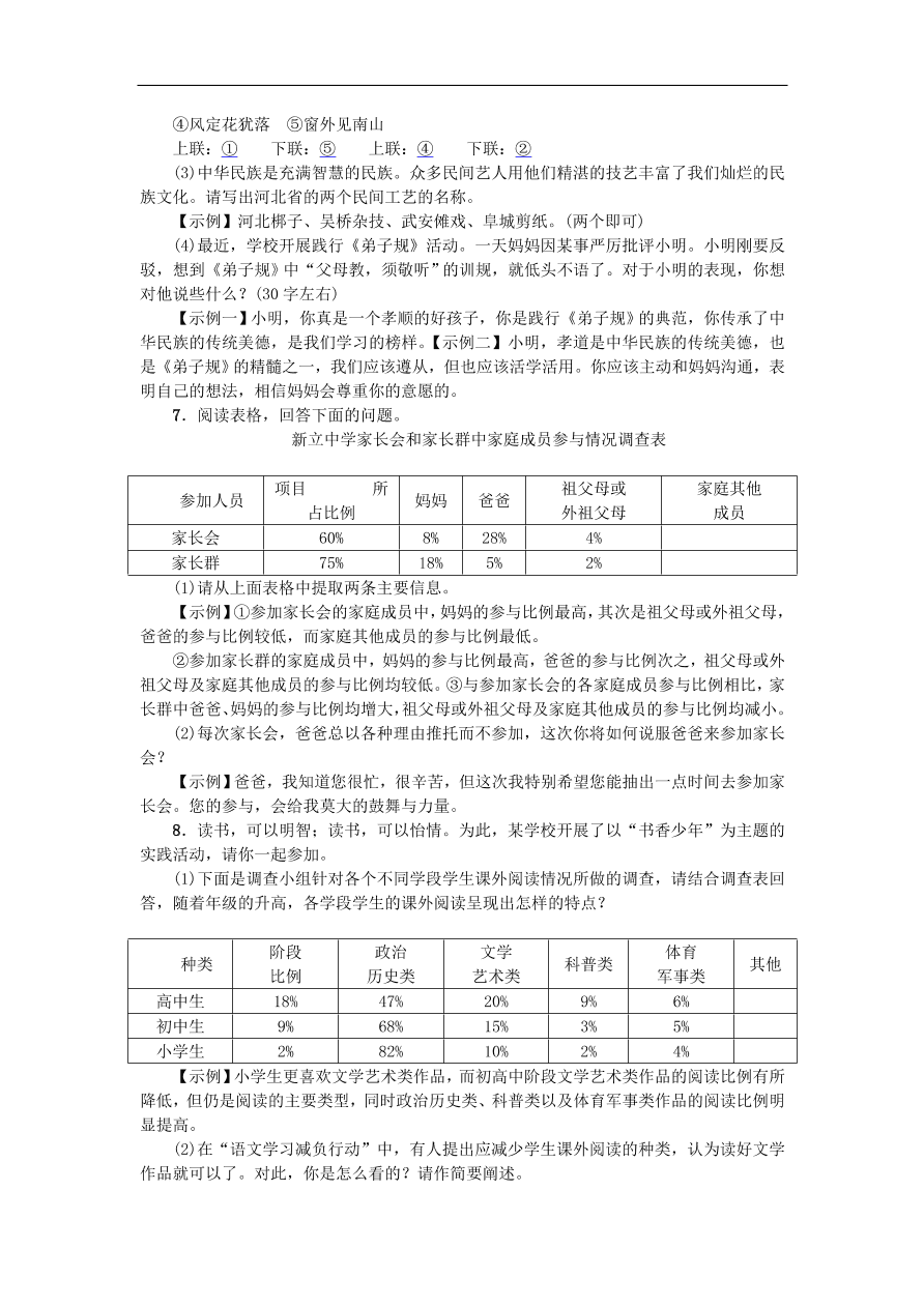 新人教版 八年级语文上册专项复习六综合性学习练习试题（含答案）