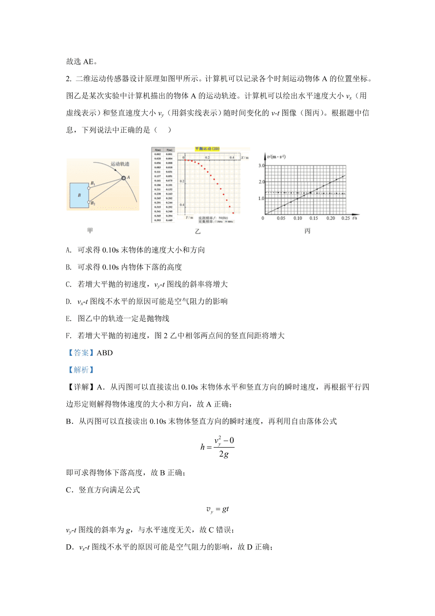 北京市海淀区2021届高三物理上学期期中试题（Word版附解析）