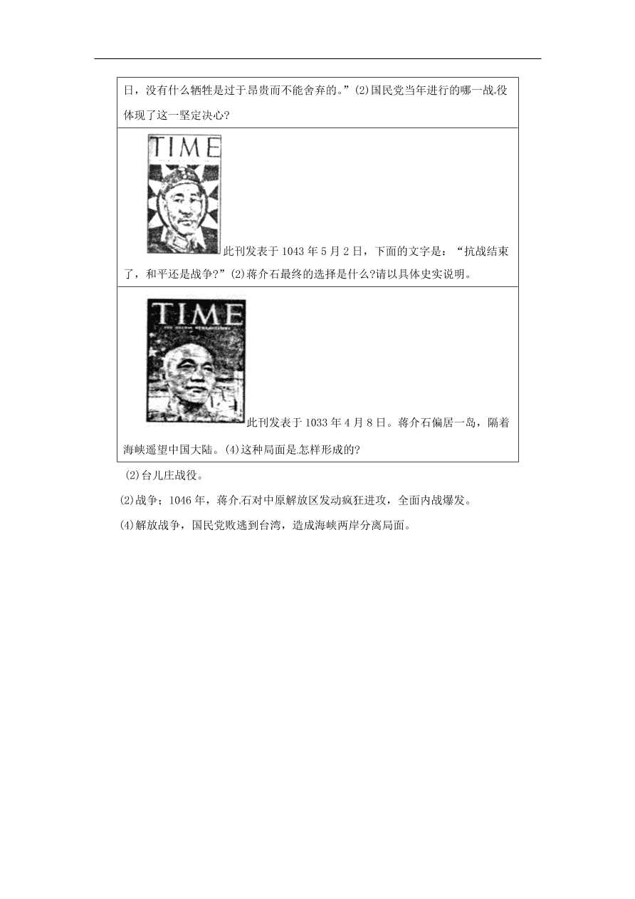 中考历史二轮复习专题专题8历史人物八专项训练 含答案