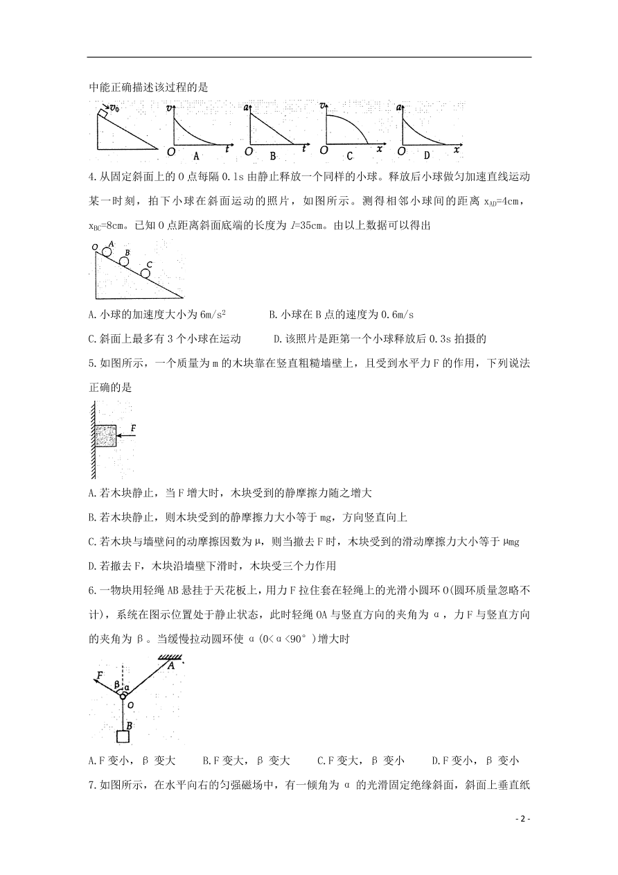 河南省洛阳市2021届高三物理上学期期中试题（含答案）