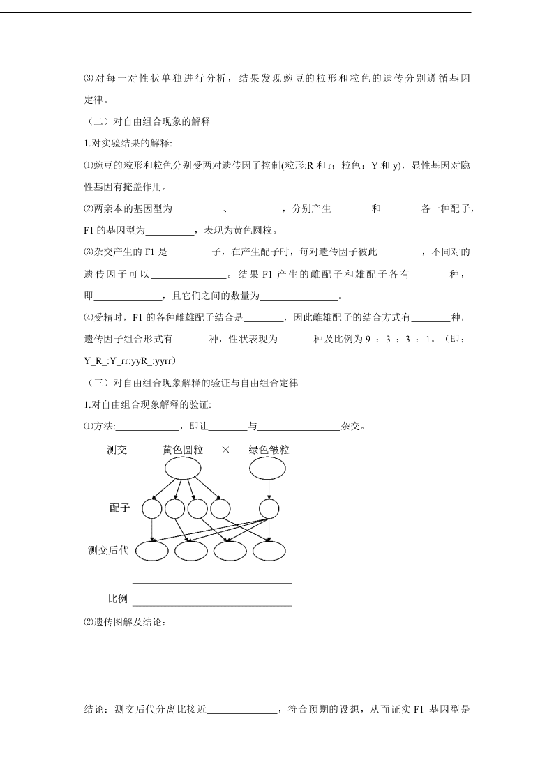 2020-2021年高考生物一轮复习知识点练习第01章 遗传因子的发现（必修2）