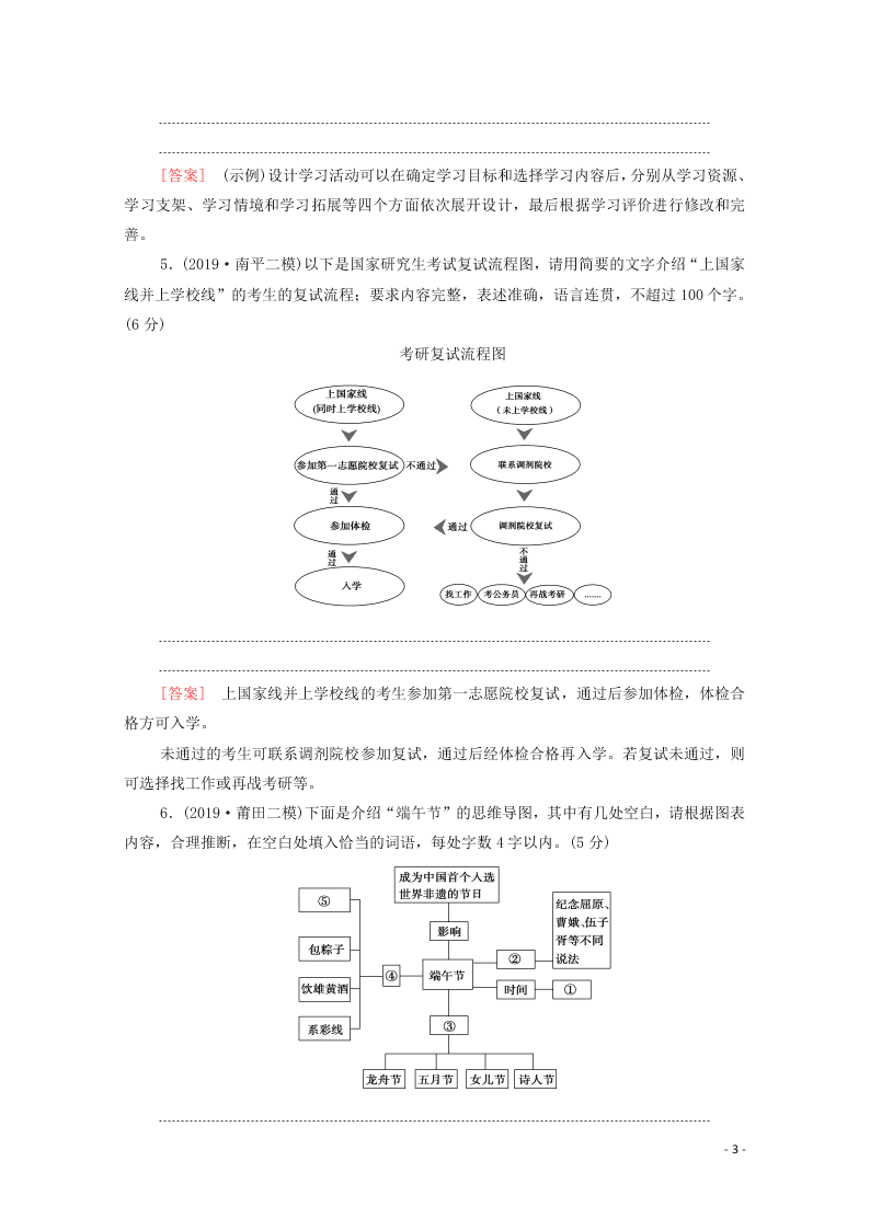 2021新高考语文一轮复习专题提升练20图文图表转换（含解析）