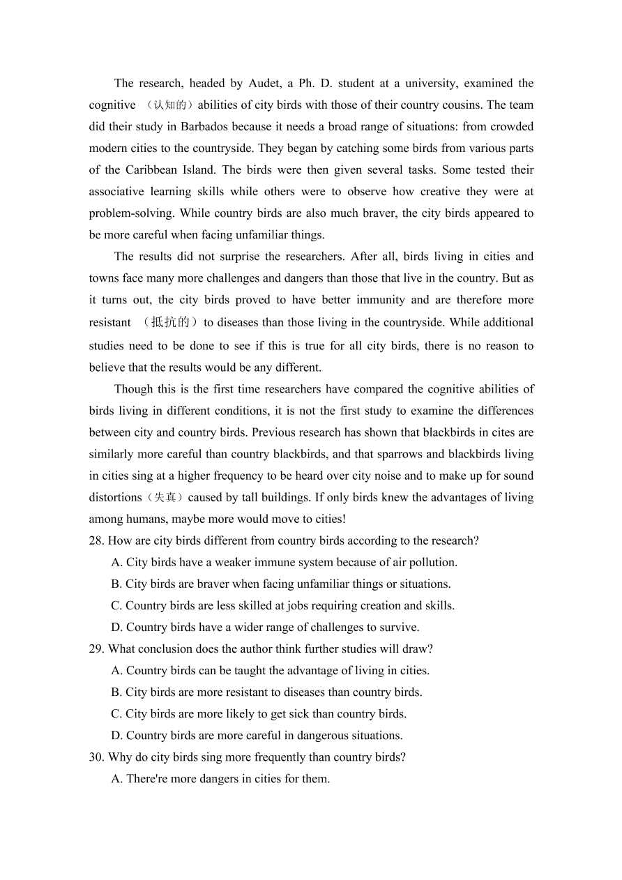 湖北省四地六校2020-2021高二英语10月联考试题（Word版含答案）