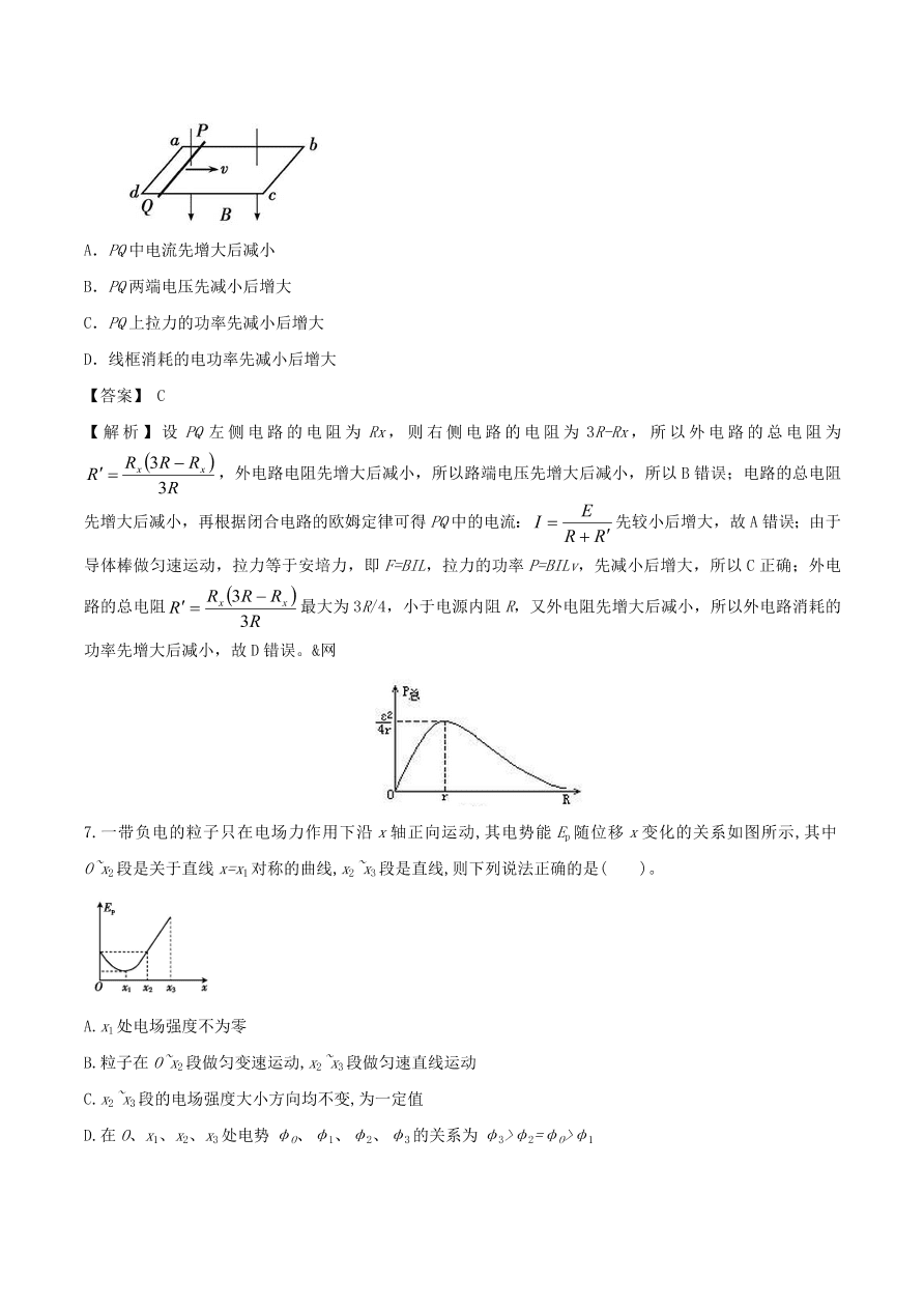 2021年高三物理选择题强化训练专题六 能量与动量观点在电磁学中的应用