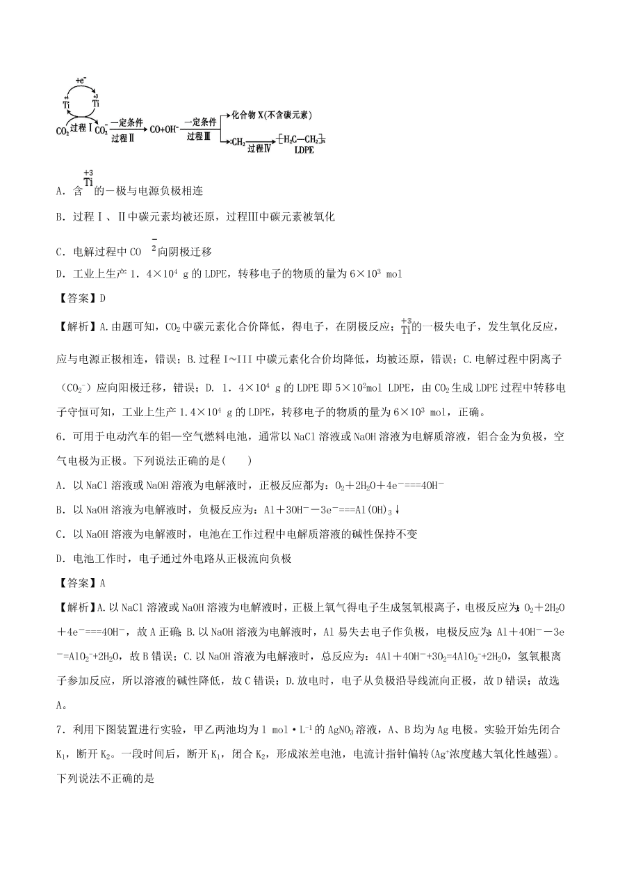 2020-2021年高考化学精选考点突破14 电化学综合